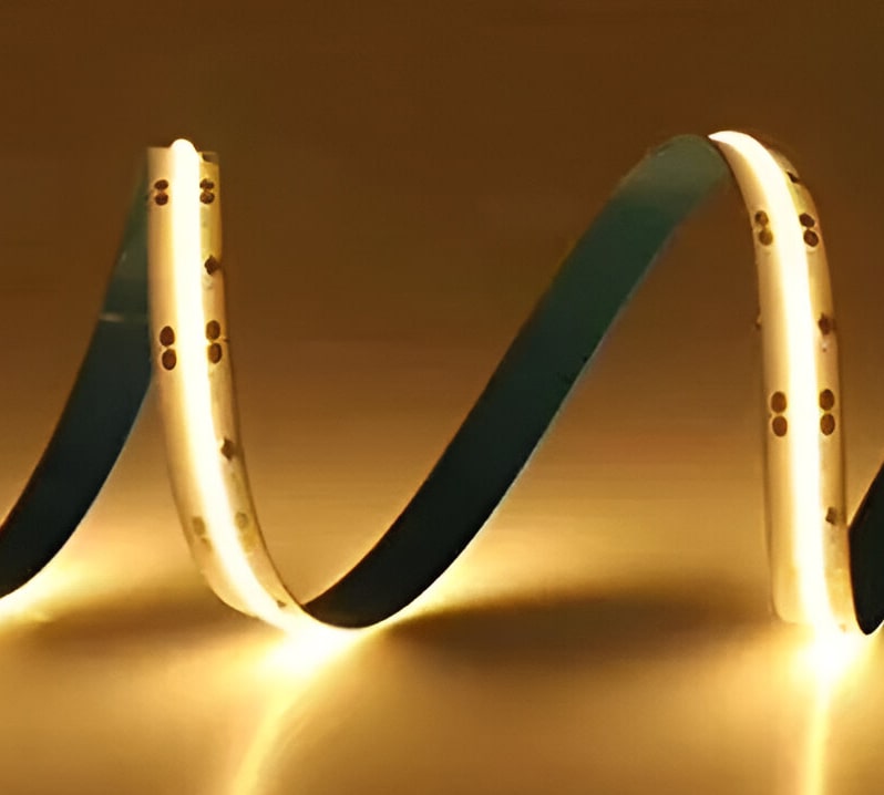 FCOB COB LED Strip Flexible High Density Uniform Light 9W/m 32.8FT DC24V Warm White 2700K 480LED/m CRI 90+ 8mm Width for Home Indoor Decor(No Adapter or Controller)