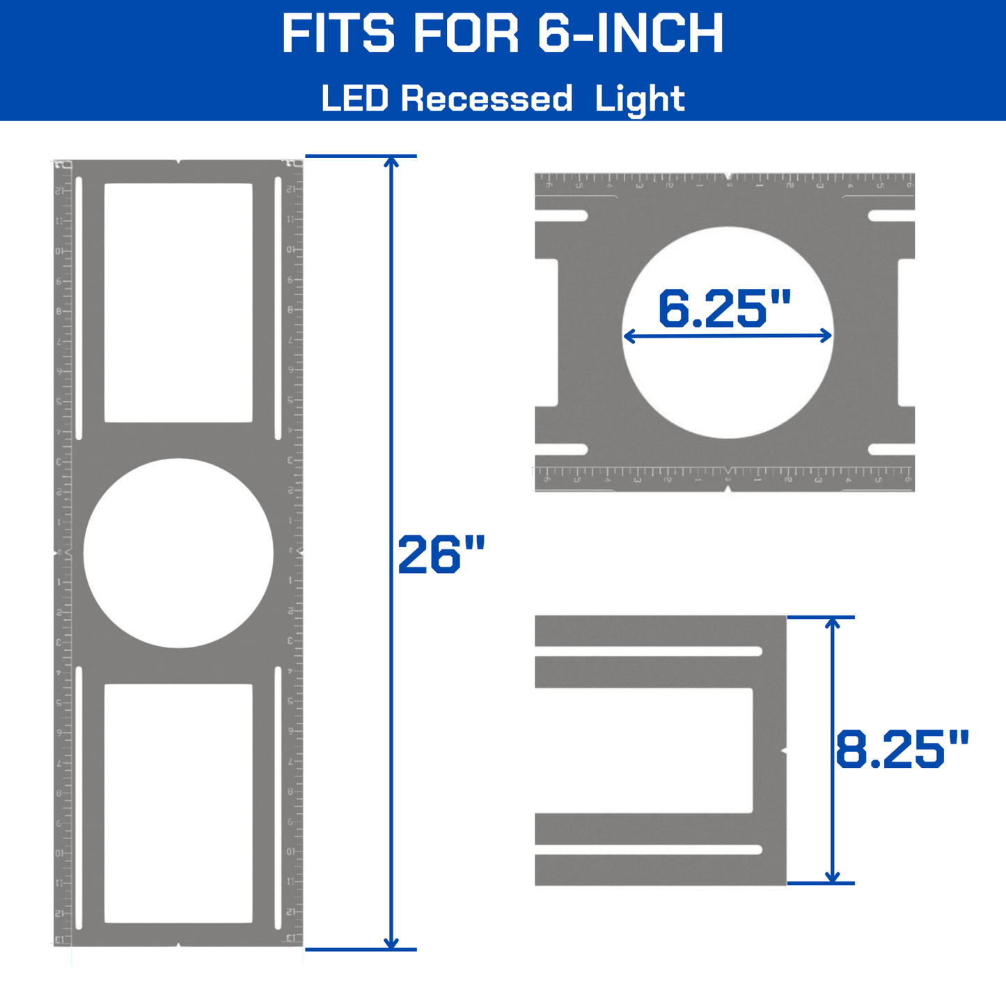 6 INCH 24 Pack New Construction Mounting Plate with Symmetric Round Hole