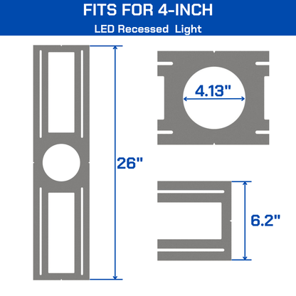 4 INCH 24 Pack New Construction Mounting Plate with Symmetric Round Hole