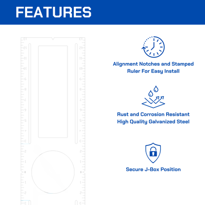 4 INCH 24 Pack New Construction Mounting Plate with Symmetric Round Hole