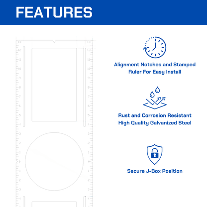 6 INCH 24 Pack New Construction Mounting Plate with Symmetric Round Hole
